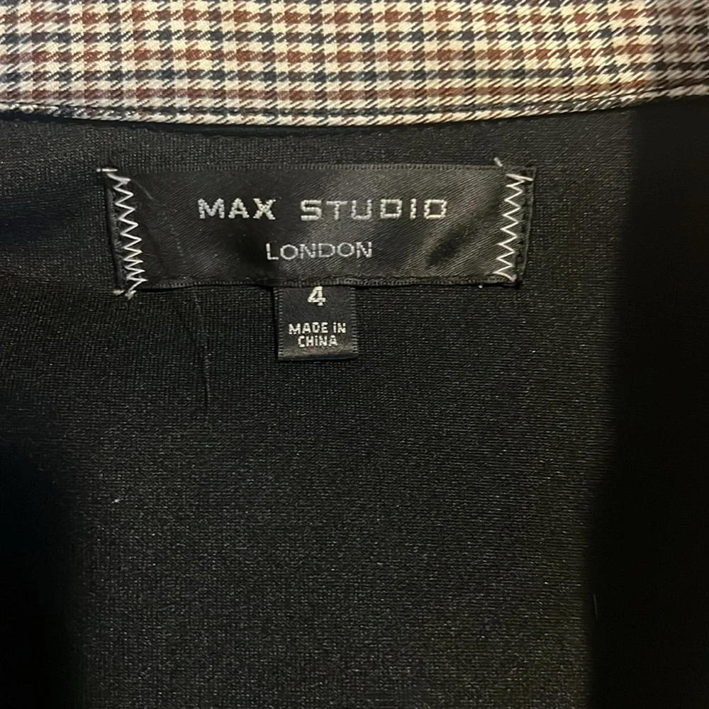 Max Studio houndstooth cropped military bomber jacket - Picture 4 of 5